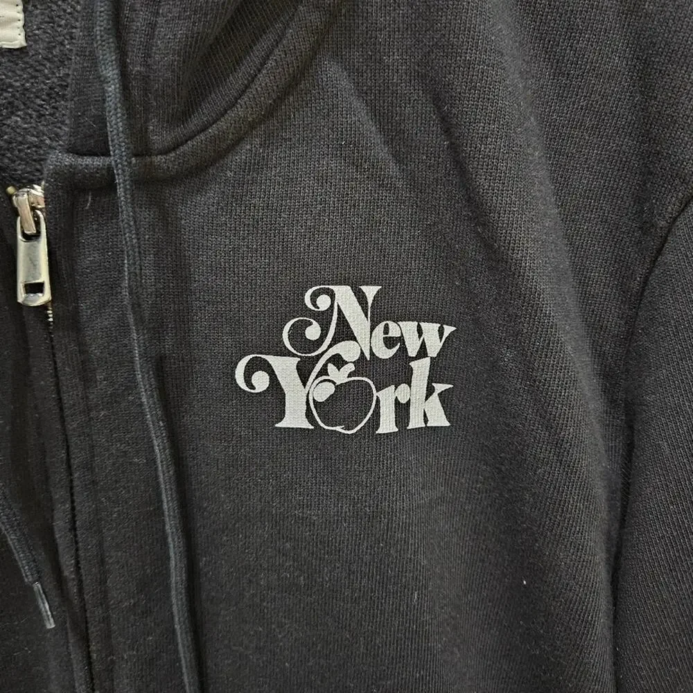 Levi's New York Hoodie Full Zip Black White Size Small